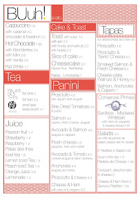 Menu / carte de BUuh! à Porto