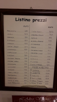 Pizzeria L'Altro Vesuvio à Modena menu