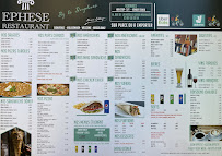 Menu du Ephese à Mulhouse