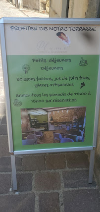 Restaurant Plume - Salon de Thé & Gourmandises à Salon-de-Provence (le menu)