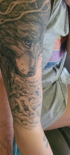 Explore leg tattoo ideas, creative tattoo ideas in Sandpoint, available at Black Elk Collective Tattoo