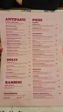 Menu du Papà Raffaele à Lille