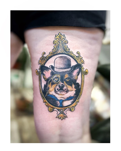 Explore sticker tattoo ideas, creative tattoo ideas in Moline, available at ARTIST AIMEE TATTOOS - AF Tattoo Studio