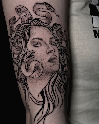 Explore barcelona tattoo ideas, creative tattoo ideas in Corona, available at Crop Circles Tattoo Studio