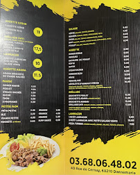 Menu / carte de Dayi restaurant rapide à Dannemarie