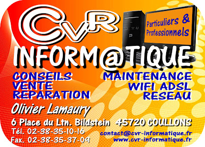 CVR Informatique 6 Pl. Lieutenant Bildstein, 45720 Coullons, France