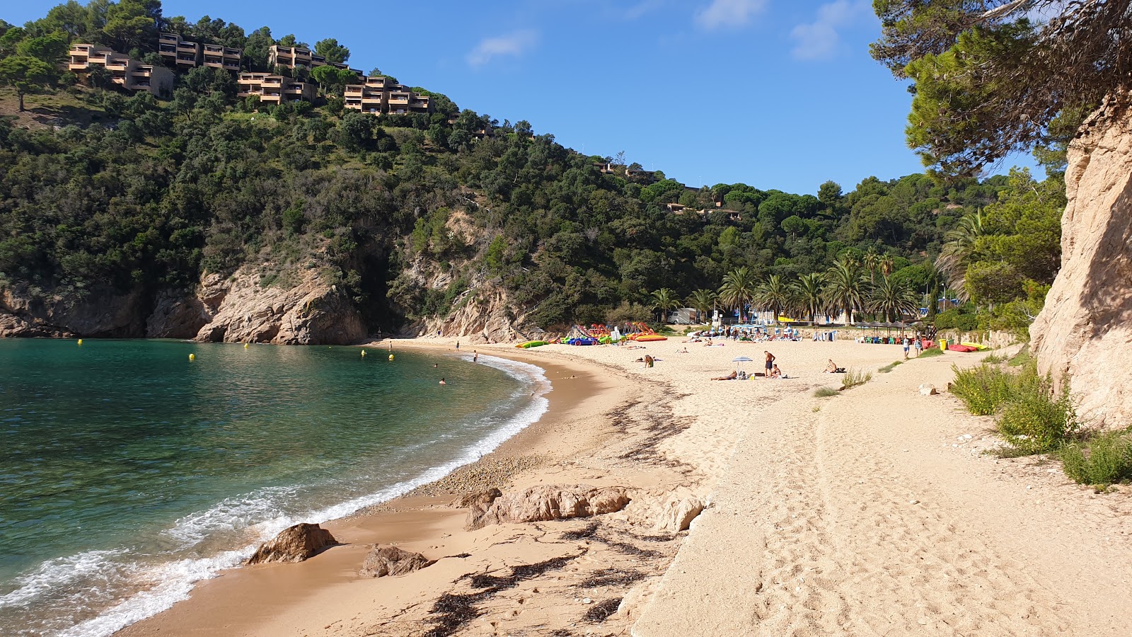 Photo de Plage de Cala Giverola avec baie spacieuse