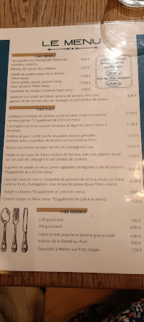 Restaurant Brasserie La Maison à Boulogne-sur-Mer (la carte)