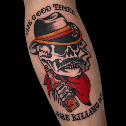 Explore police officer tattoo ideas, creative tattoo ideas in Johnson City, available at Gold Cross Tattoo Co.