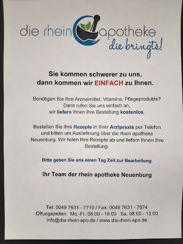 Kommentare und Rezensionen über die rhein apotheke