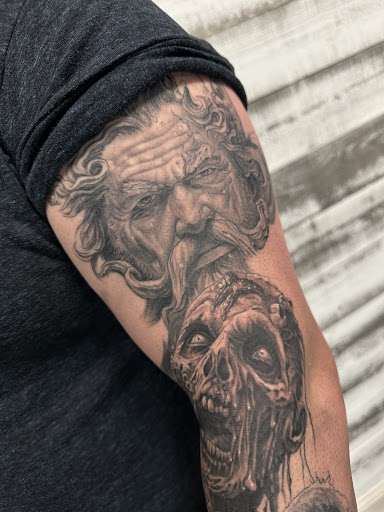 Explore male sleeve tattoo ideas, creative tattoo ideas in Downingtown, available at Iconic Tattoo Co