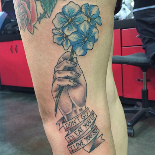 Explore patch sleeve tattoo ideas, creative tattoo ideas in Reno, available at Aces Tattoo