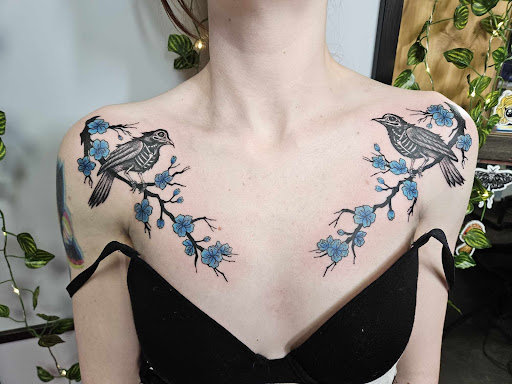 Explore men's neck tattoo ideas, creative tattoo ideas in Port Orchard, available at Whimsy & Wraith Tattoo LLC