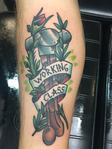 Explore egyptian sleeve tattoo ideas, creative tattoo ideas in Kansas City, available at Golden Stag Tattoo and Gallery