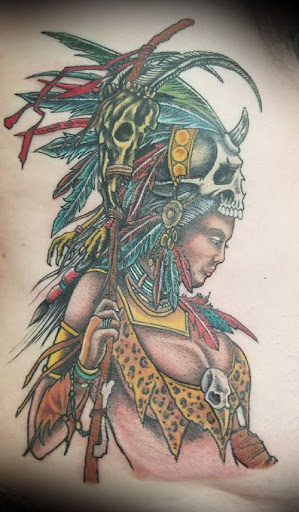 Explore cross stitch tattoo ideas, creative tattoo ideas in Columbus, available at Sweet Baby Octane