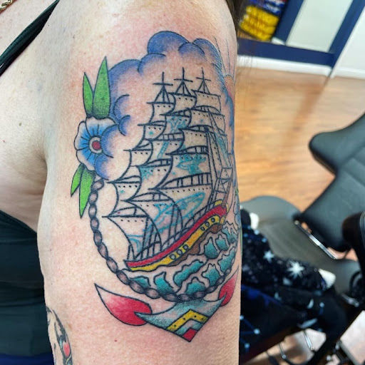 Explore arm sleeves tattoo ideas, creative tattoo ideas in Cocoa, available at Rorschach Tattoo Shop and Piercing Studio