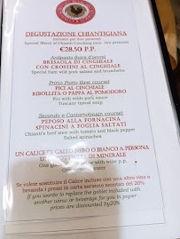 Menu du Osteria de' Golosi à Florence