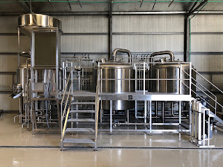 Brewing tanks in a taproom