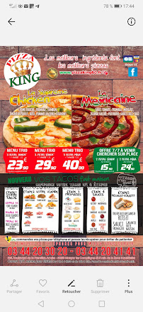 Carte du Pizza King à Margny-lès-Compiègne