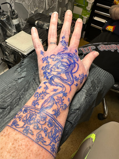 Explore patriotic tattoo sleeve ideas, creative tattoo ideas in Mauldin, available at Main Street Tattoo