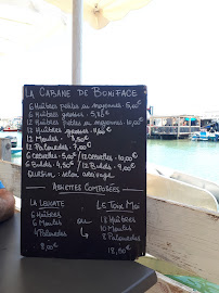 La Cabane de Vincent Boniface à Leucate menu