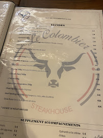 Le Colombier Steakhouse à Mitry-Mory menu