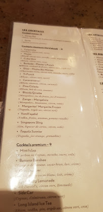 Zango à Paris menu
