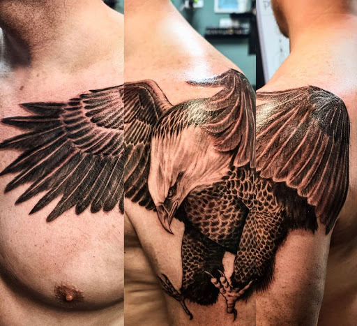 Explore cherubim tattoo ideas, creative tattoo ideas in Kenosha, available at Kenosha Tattoo Company