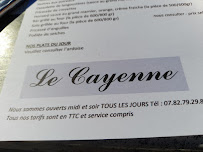 Le Cayenne à Marennes menu