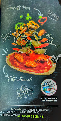 Menu du Pizza dei fratelli Retournac pizzas artisanales en vente libre 24/24 parking Intermarché Retournac à Retournac