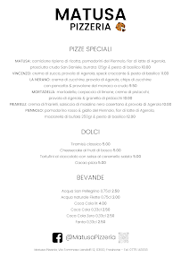 Carte du Matusa Pizzeria à Frosinone