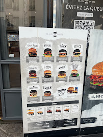 Black & White Burger Châtelet à Paris menu
