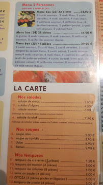 Restaurant japonais Sushi-Box à Périgueux - menu / carte