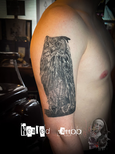 Explore side arm tattoo ideas, creative tattoo ideas in Moweaqua, available at Fleshwound Tattoo