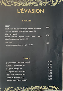 Menu / carte de L'Évasion (Food&Chill) à Perpignan