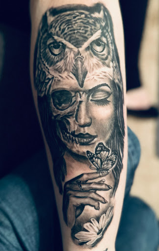 Explore forearm flower tattoo ideas, creative tattoo ideas in Abilene, available at Lino Ink Tattoo Studio