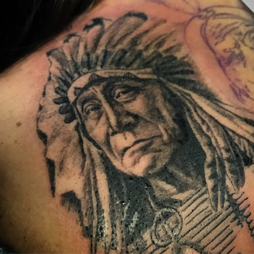 Explore thigh piece tattoo ideas, creative tattoo ideas in Tecumseh, available at Lucid Tattoo Gallery