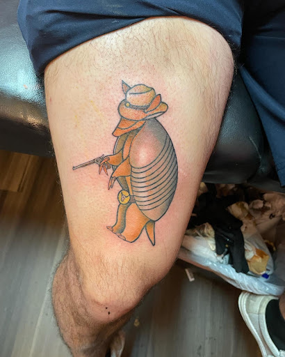 Explore knee ditch tattoo ideas, creative tattoo ideas in Orange Park, available at Big City Tattoo and Piercing