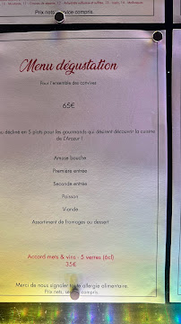 Restaurant français Restaurant L'Arazur à Antibes (le menu)