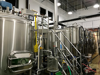 A row of beer taps