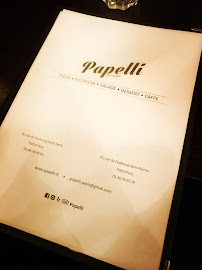 Papelli à Paris menu