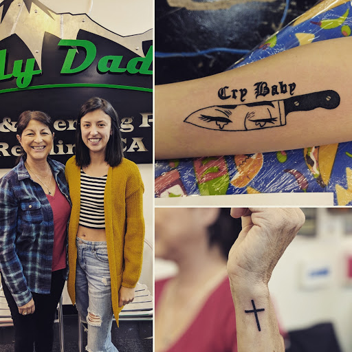 Explore tattoo words ideas for men, creative tattoo ideas in Redding, available at Caddy Daddys