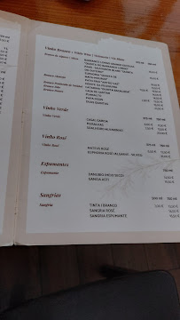 Menu / carte de Recanto Dos Mouros à Silves