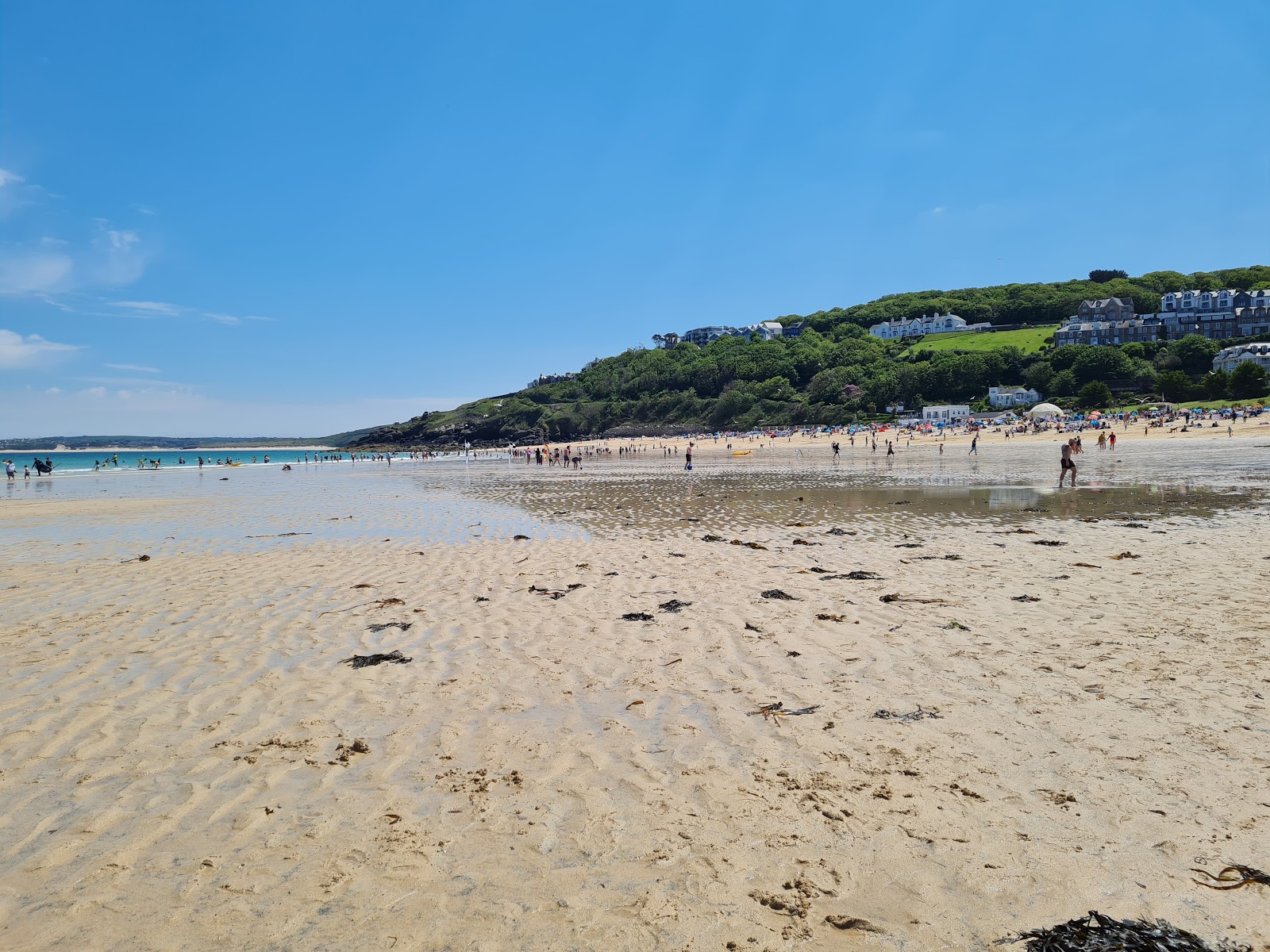 Photo of Porthminster beach surrounded by mountains