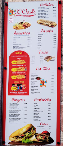 Kebab Kebab L'Oasis Vesoul à Vesoul (la carte)