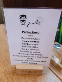 Restaurant espagnol Pablo Restaurant & Kneipe à Bochum (le menu)