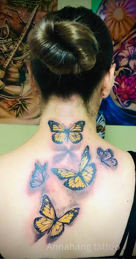 Explore girlfriend name tattoo ideas on chest, creative tattoo ideas in Garden Grove, available at Anna Hang Tattoo