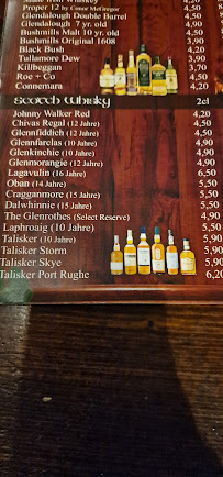 Blackwater Irish Pub Winterberg à Winterberg menu