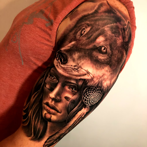 Explore ac dc tattoo ideas, creative tattoo ideas in Norcross, available at JP Alfonso Studios