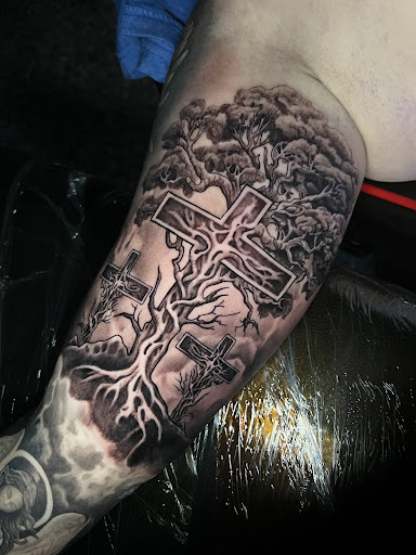 Explore shadow tattoo ideas, creative tattoo ideas in Waxahachie, available at Tattoo Guild